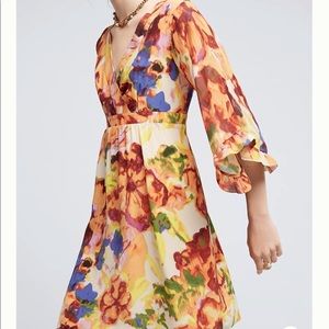 Anthropologie Maeve Deloria Printed Silk Dress
